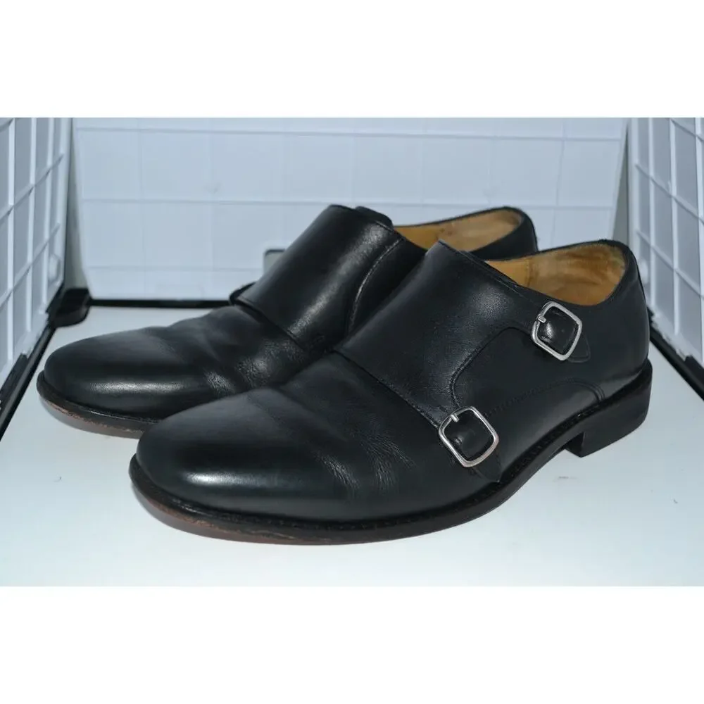 Cole Haan Giraldo C12444 Loafers Shoes Men's Size US 8 M Black Double Monk Strap